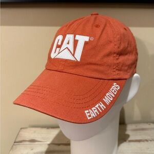 Caterpillar Cat Earth Movers adjustable baseball cap orange cotton twill